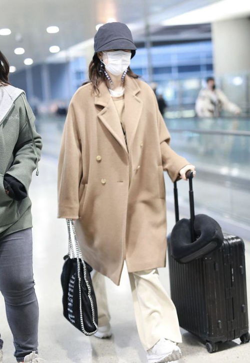 44岁海清真有品位 穿驼色大衣配阔腿裤,朴素配色却很有高级感