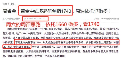 周睿金 黄金1720多再次捡钱中,欧盘关注1738压力看新高