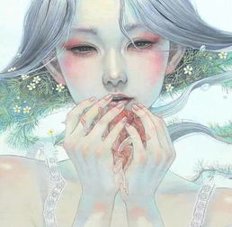 夏日送上一波美美的 桃花妆 水彩人物 