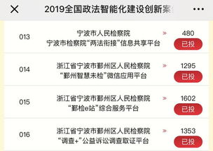 全国政法智能化建设创新案例评选,宁波检察4项案例期待您的支持