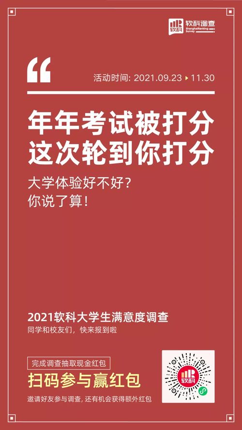 重磅开启 2021软科大学生满意度调查回来了