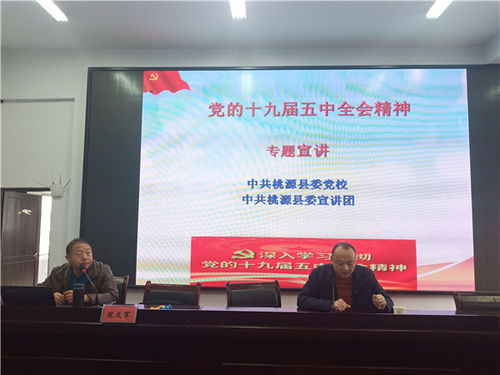 桃源 进修学校集中学习十九届五中全会精神