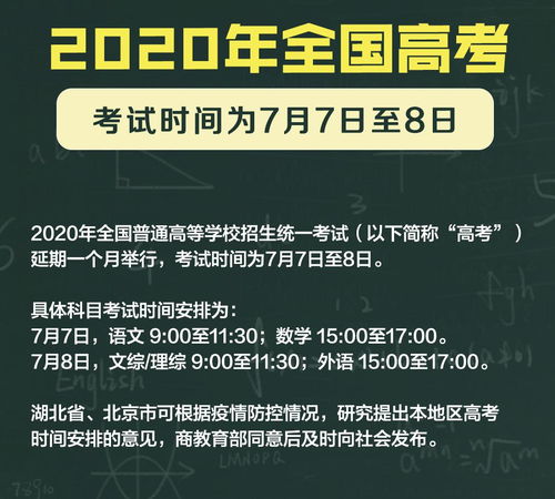 速览 2020年3月31日 周二 一分钟新闻眼 全国高考延期一个月举行,考试时间为7月7日至8日