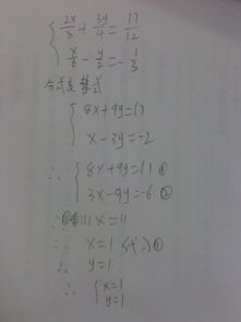 初一数学方程组的解的过程 