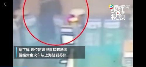 上海一位阿姨为了吃汤圆，经常专程坐火车赶去苏州，结果却被车站监控拍下她的举动，画面令人不齿