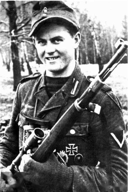二战德军王牌狙击手海岑诺尔利的战场奇迹一人挡住盟军八次进攻