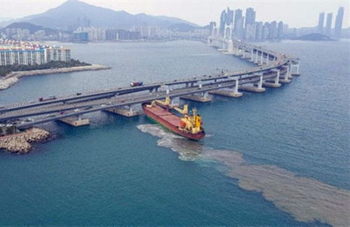 俄罗斯货轮“希格兰号”（Seagrand）一头撞上韩国广安里大桥