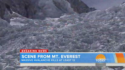 珠峰雪崩已致15人死 系攀登珠峰史上最严重事故 