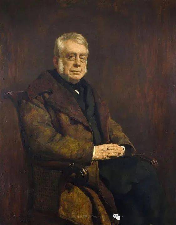 英国着名画家约翰 柯里尔男性肖像油画作品欣赏