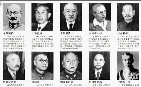 日本二战甲级战犯的照片:有多少日本战犯被处死(日本二战甲级战犯名单和职务)