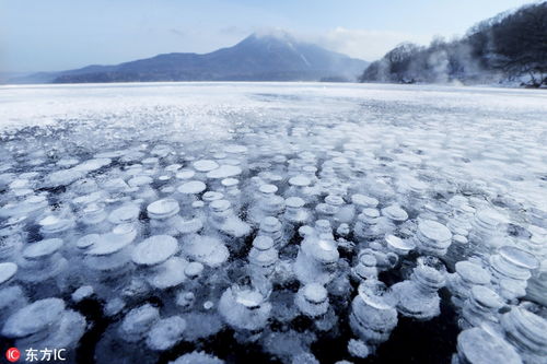 北海道现 冰冻气泡 奇景 叹为观止 