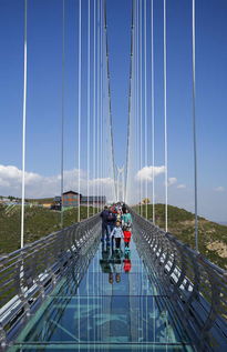 河北张家口 航拍 亚洲第一 大青山玻璃吊桥