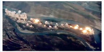 美国地毯式轰炸伊拉克岛 扔40吨炸弹 出动F-15和F(美国轰炸机地毯式轰炸视频)