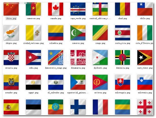 世界各国国旗图标 最新世界各国国旗图标素材大全 png格式版软件下载 