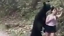 3名女子路遇黑熊被熊抱