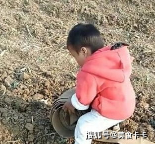 2岁男宝帮助爷爷干农活,有模有样,网友 穷人家的孩子早当家