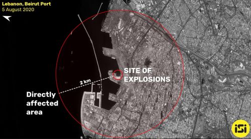 黎巴嫩爆炸前后卫星图比较(黎巴嫩最强后卫)