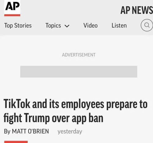 TikTok美国员工,也计划起诉特朗普政府