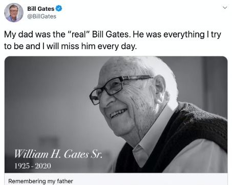 比尔盖茨的父亲去世了,享年94岁。(比尔.盖茨的父亲身高)
