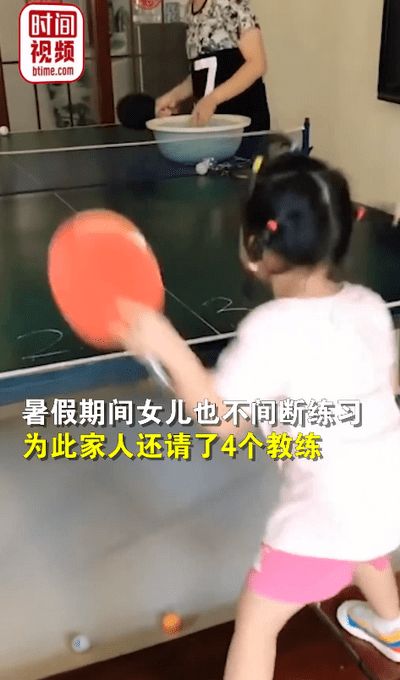 5岁女孩边哭边打乒乓球曾得第一,球技令网友惊叹