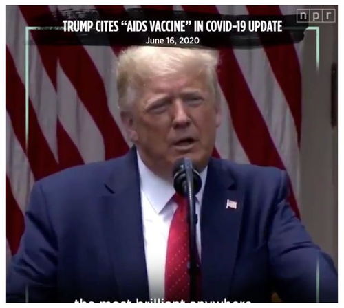 特朗普吹嘘科学家研发出艾滋病毒疫苗 网民 疫苗在哪呢