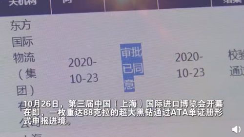 一颗价值超2亿钻石运抵上海 重达88克拉