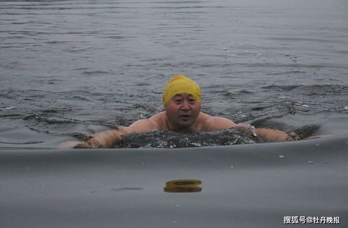 冬泳人寒冬天逐浪冰河, 泳 气十足