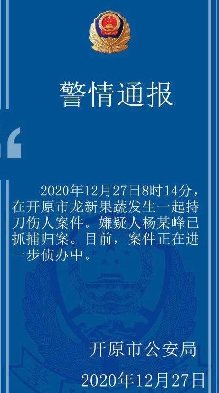 辽宁发生重大刑事案件 嫌犯持刀致7死7伤,警方通报来了