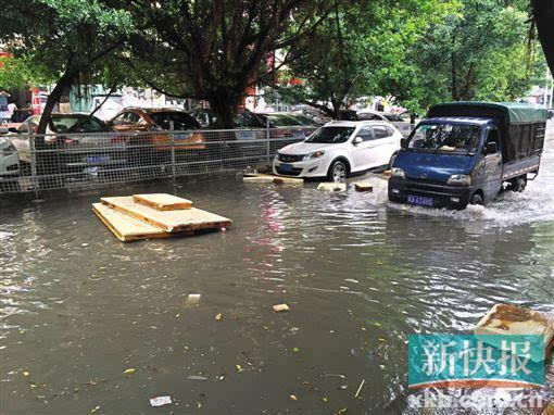 广东暴雨多地积水 网友吐槽 应穿泳裤出门 