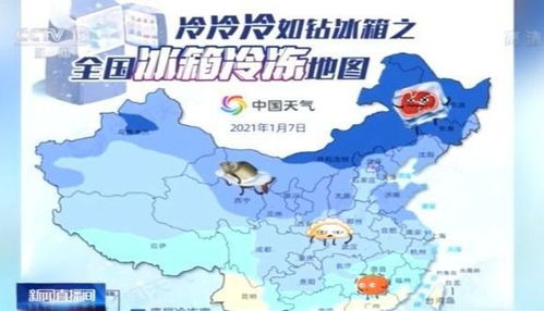 全国 冰箱冷冻 地图发布 看看你在冰箱哪一层