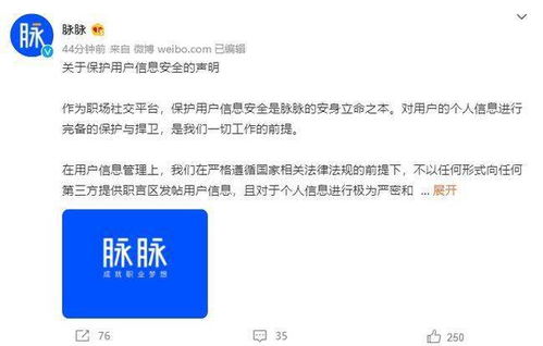 脉脉回应拼多多员工匿名发贴被辞退 不向任何第三方提供用户信息