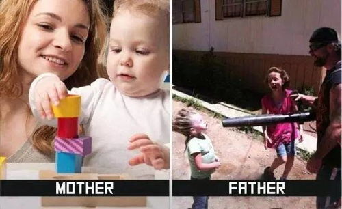 爸爸妈妈带小孩的区别,没有对比就没有伤害