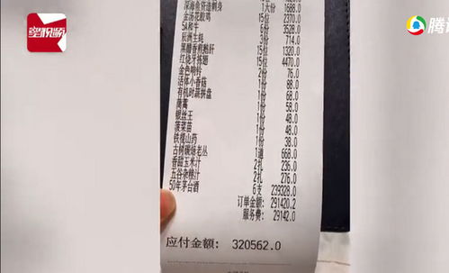 男子一顿饭花32万 喝了6瓶茅台 网友 我一辈子也吃不了这么多 