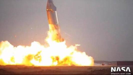 SpaceX原型火箭着陆后爆炸 炸出一片火海