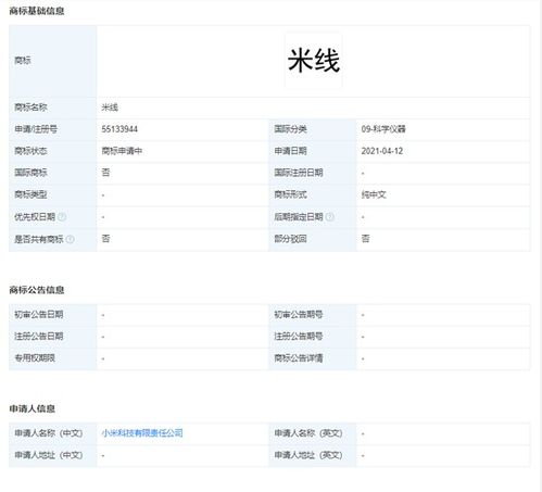 小米关联公司申请注册 米线 商标 此前曾申请 铁蛋 商标 