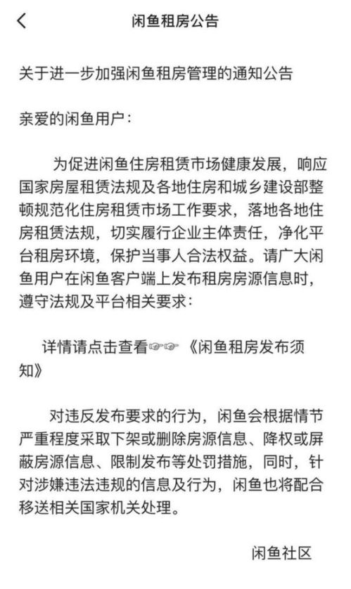 闲鱼涉嫌发布违规租赁信息被约谈, 闲鱼租房 的日子不好过