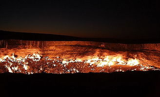 卡拉库姆沙漠 地狱之门 40多年洞穴火焰未熄