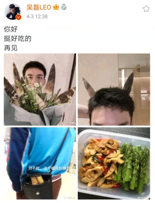 隼吃笋 吴磊把粉丝机场送的笋吃了