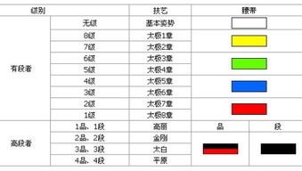 求跆拳道所有颜色腰带的图片,一张一张的发