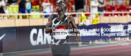 5000米世界纪录 这个记录是在2020年8月14日创下的 5000米世界纪录保持者