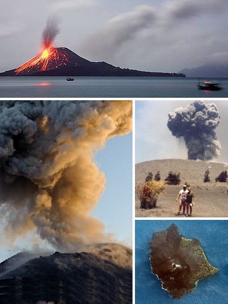 印尼火山爆发引发神奇场景 闪电照亮了喀拉喀托火山地区的海底(5·31印尼火山爆发)