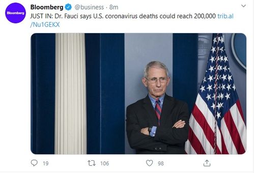 新冠肺炎疫情可能导致20万美国人死亡(新冠肺炎疫情可能存在问题)