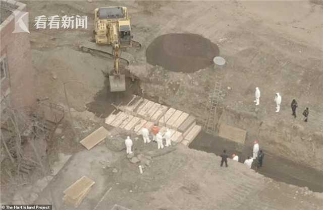 纽约直接用挖掘机在无人岛挖坑,临时埋葬新冠肺炎死亡病例(挖掘机直接斩杀)