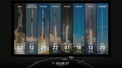 猎鹰9号火箭将第七批的60颗Starlink卫星送上太空(猎鹰9号火箭将第一级)