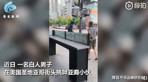 亚裔男孩被白人挑衅 一招KO白皮被打翻在地 白人男子在街上疯