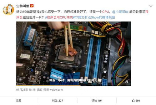西二旗某公司程序员996加班到深夜CPU烧烤的视频很受欢迎(某公司的工资管理程序属于)