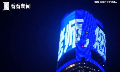 上海外滩之窗大屏幕和上海中心塔以灯光的形式为辛勤工作的园丁送(上海外滩之窗价格)