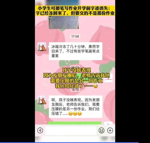 小学生作业字迹消失,冰箱冻回(小学生作业字迹走红)