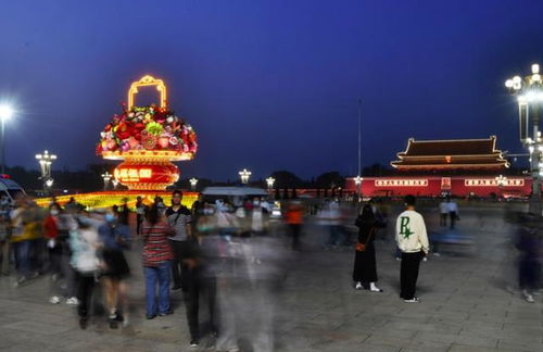 天安门广场祝福祖国灯火通明