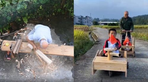 69岁的木工为孙子制作国庆礼炮